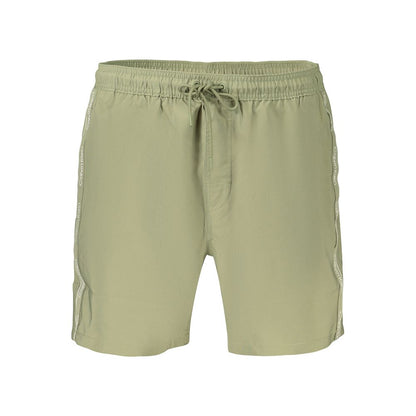 Green Polyester Swim Shorts