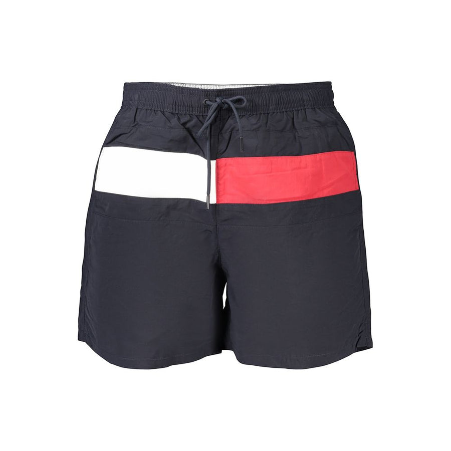 Blue Polyester Men's Swimwear