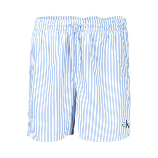 Blue Polyester Men's Swimwear