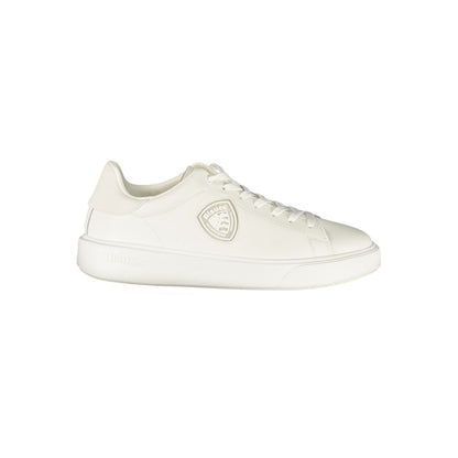 White Polyurethane Men's Sneaker