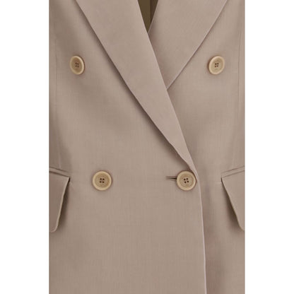 Beige Silk Blazer