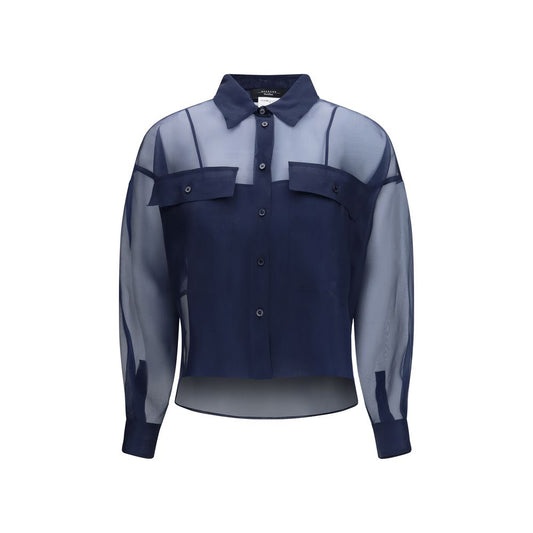 Blue Silk Shirt