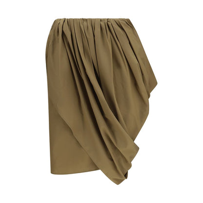 Bicolor Cotton Midi Skirt