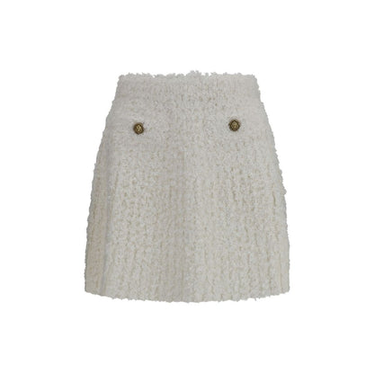 White Viscose Mini Skirt