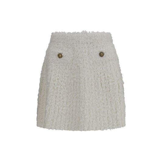 White Viscose Mini Skirt