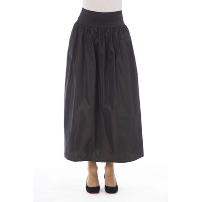 Brown Polyester Women Skirt