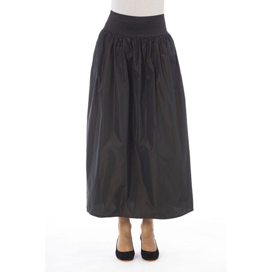Brown Polyester Women Skirt