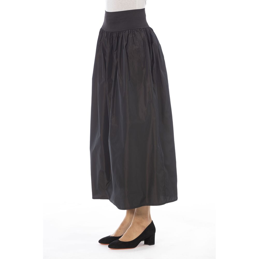 Brown Polyester Women Skirt