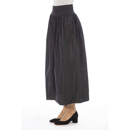 Brown Polyester Women Skirt