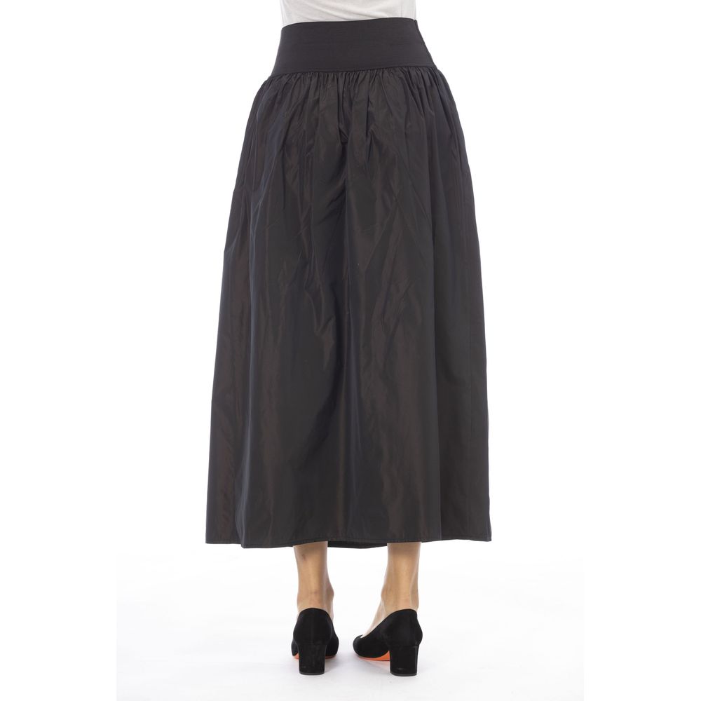 Brown Polyester Women Skirt