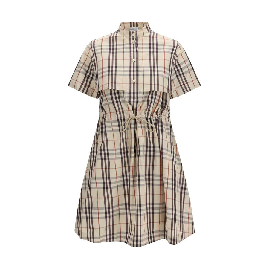 Beige Cotton Casual Dress