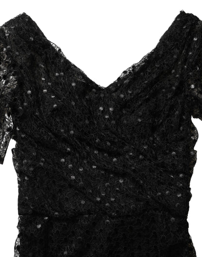 Black Sequinned Mermaid Evening Gown Dress