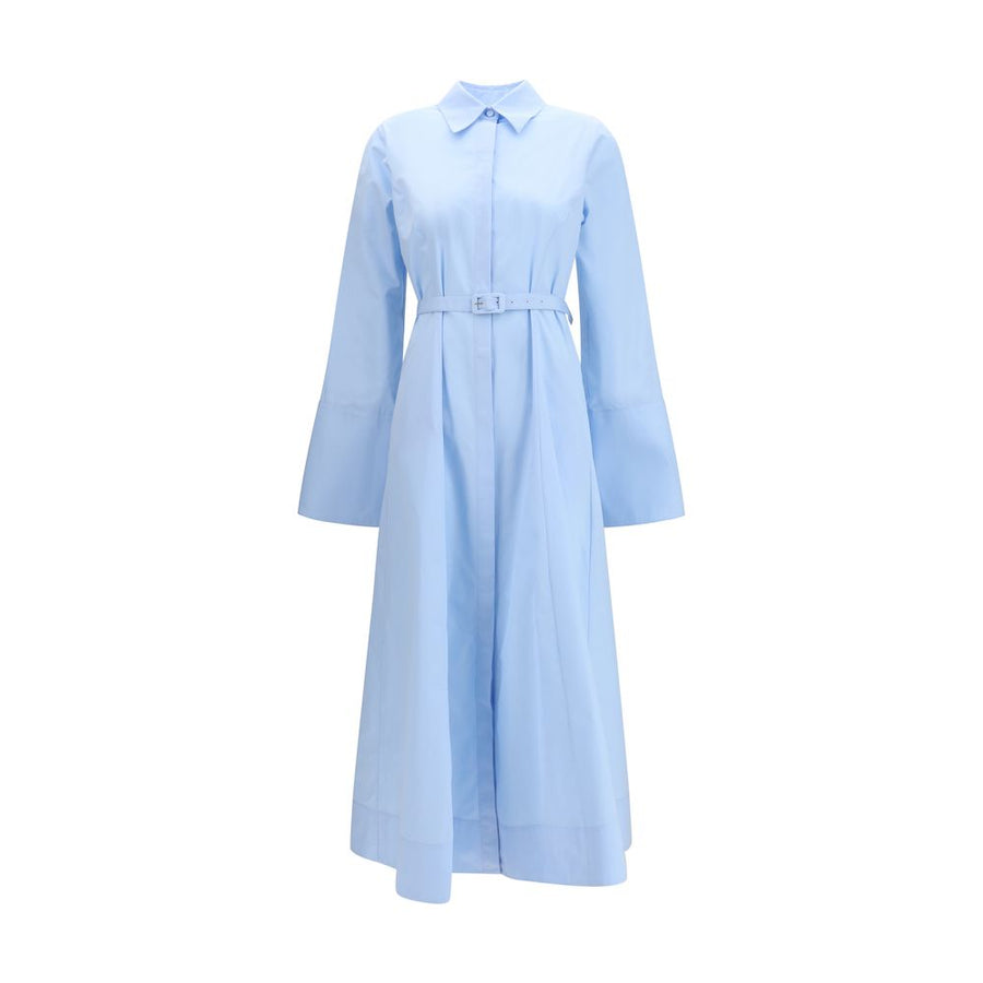 Blue Cotton Casual Dress