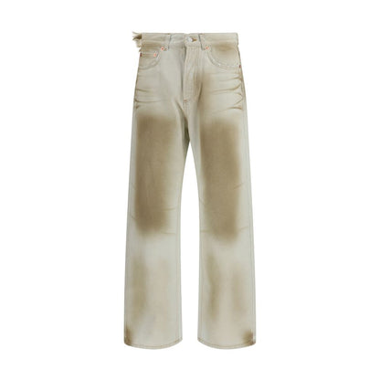 Beige Cotton Jeans Denim