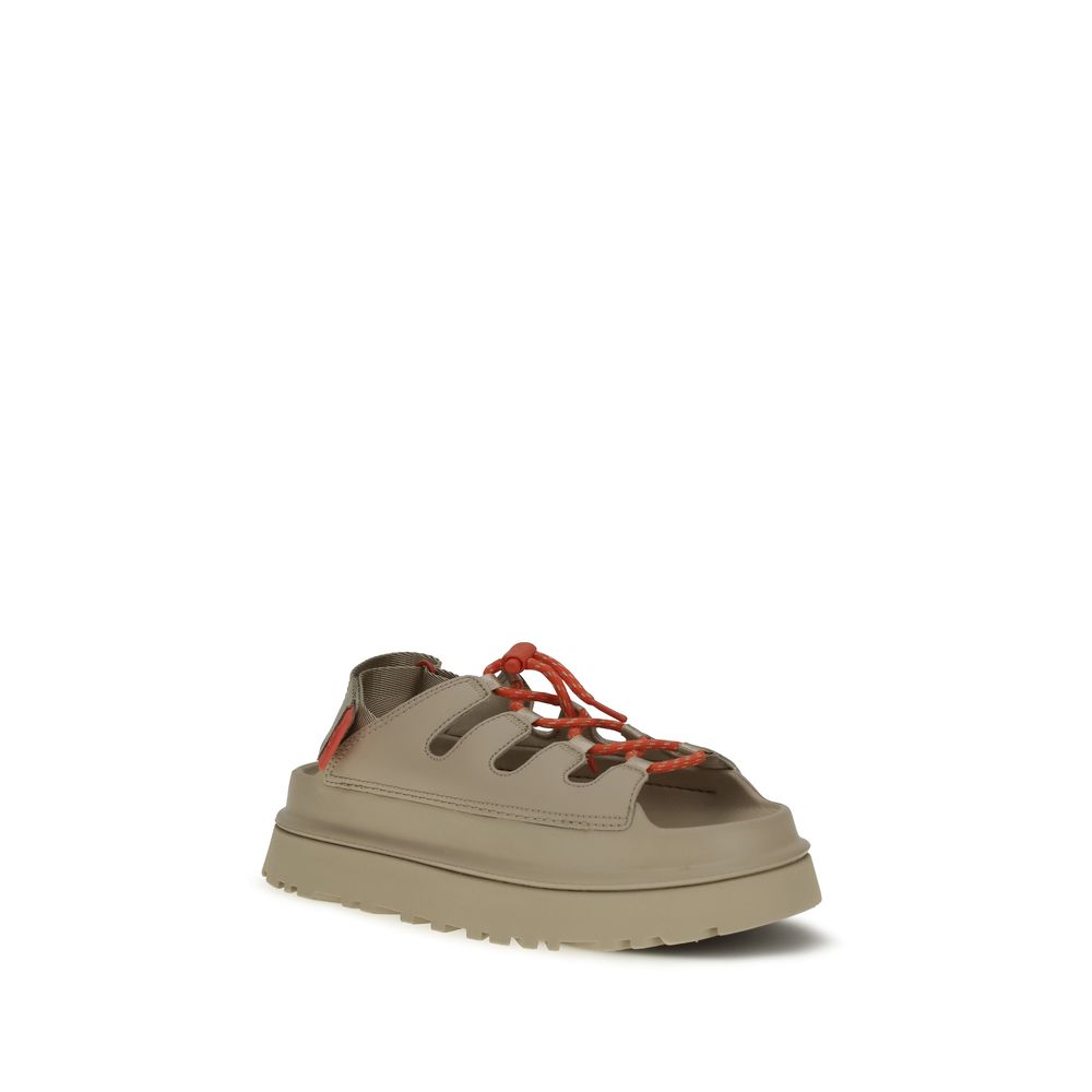 Beige Polyurethane Platform Sandals