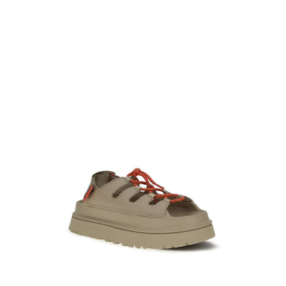 Beige Polyurethane Platform Sandals