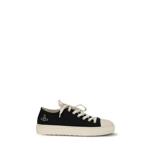 Black Fabric Low Top Sneakers