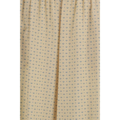Beige Silk Casual Pants