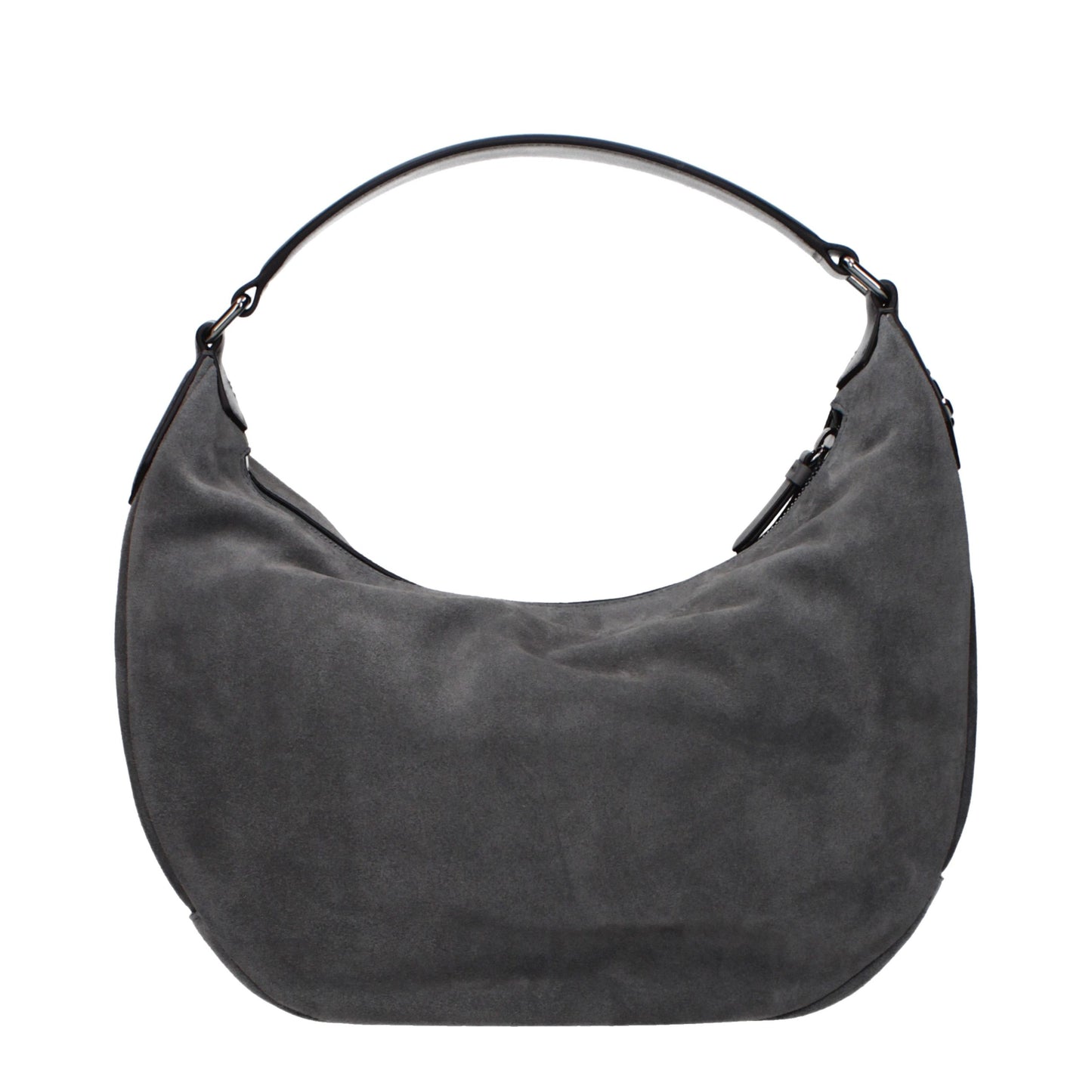 Gray Leather Shoulder Bag