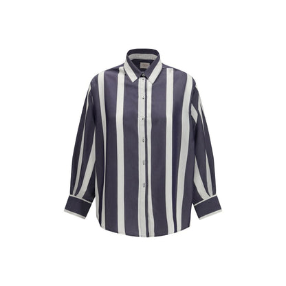 Blue Viscose Pattern Shirt