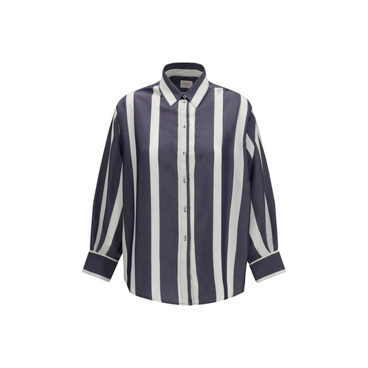 Blue Viscose Pattern Shirt