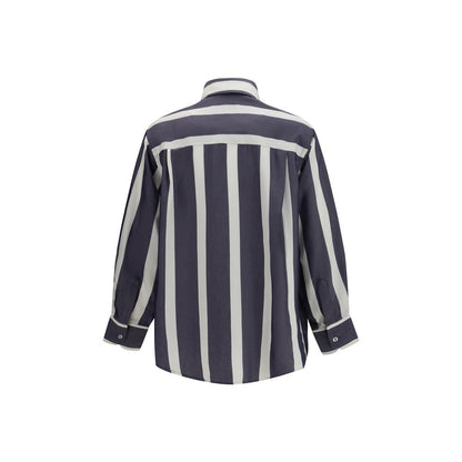 Blue Viscose Pattern Shirt