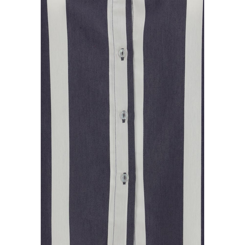 Blue Viscose Pattern Shirt