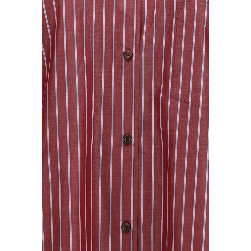 Bordeaux Polyester Pattern Shirt