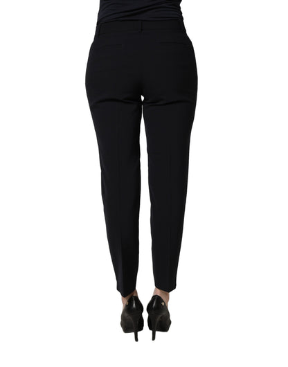 Black Skinny Mid Waist Chino Women Trouser Pants