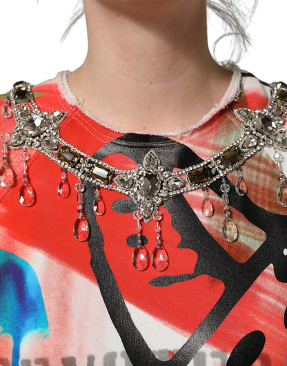 Multicolor Embellished Graffiti Sweatshirt
