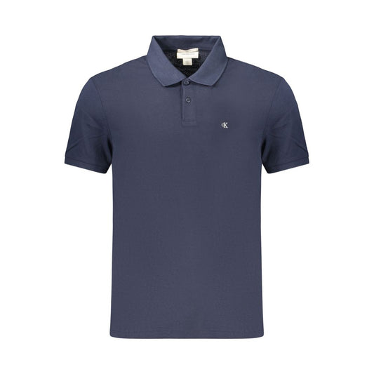 Blue Cotton Men's Polo Shirt