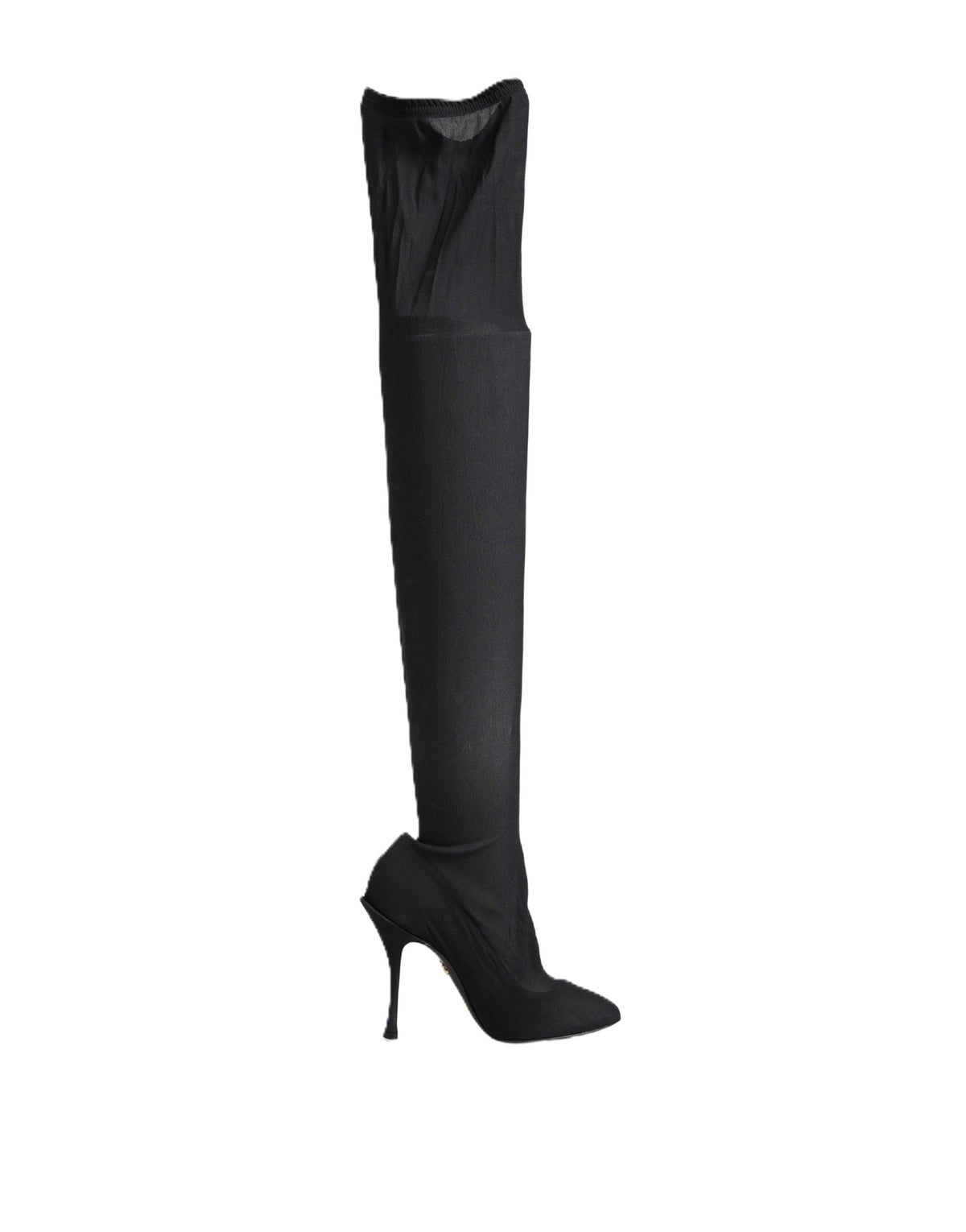 Black Stretch Socks Knee High Boots Shoes