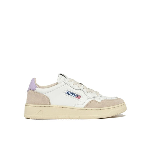 White Leather Low Top Sneakers