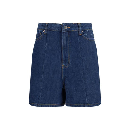 Blue Cotton Bermuda Shorts
