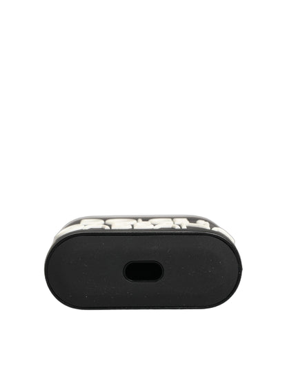 Case Black PVC Embossed Logo Flip Holder Women Airpods
