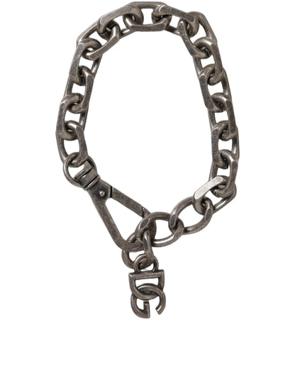 Silver Tone Heavy Chain Link Signature DG Logo Bracelet