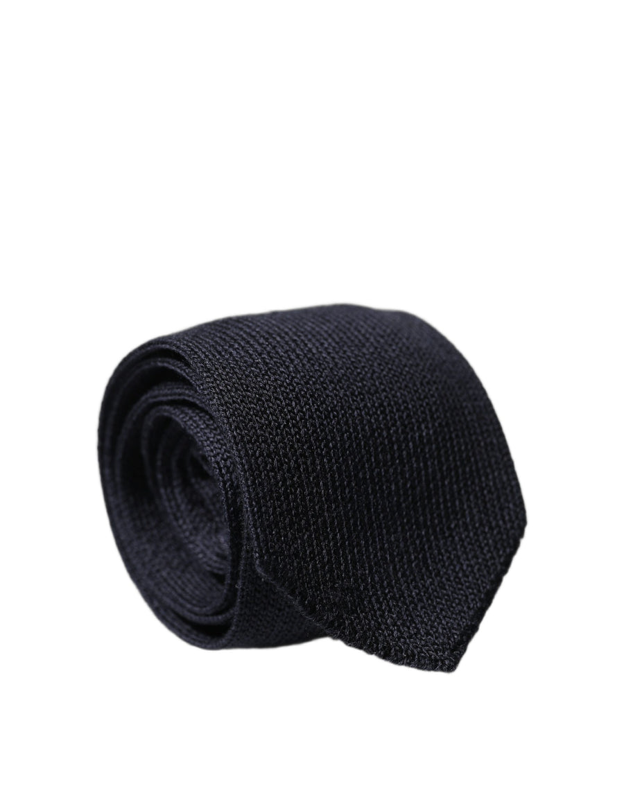 Dark Blue Solid 100% Silk Adjustable Men Necktie Tie