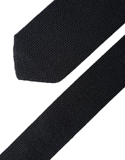 Dark Blue Solid 100% Silk Adjustable Men Necktie Tie