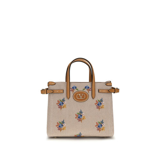 Beige Fabric Handbag