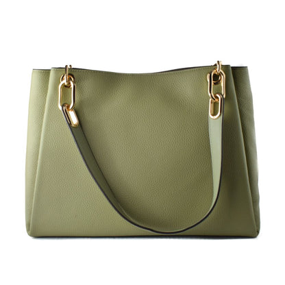 Bicolor Leather Handbag