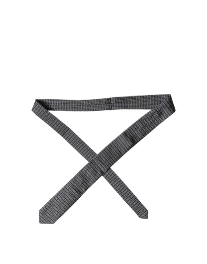 Black Geometric DG Silk Adjustable Men Tied Necktie Tie