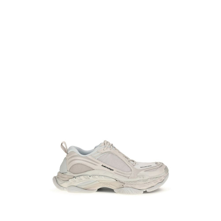 White Polyurethane Chunky Sneakers