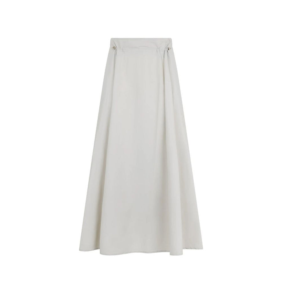 Gray Elastane Long Skirt