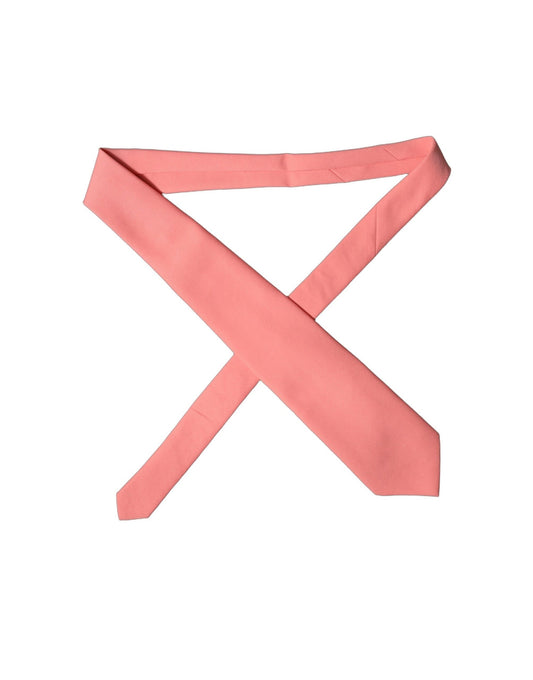 Coral Pink Polyester Adjustable Women Tied Necktie Tie