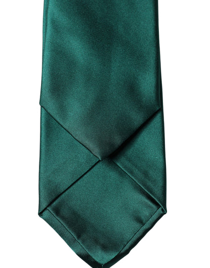 Dark Green Satin Silk Adjustable Women Tied Necktie Tie