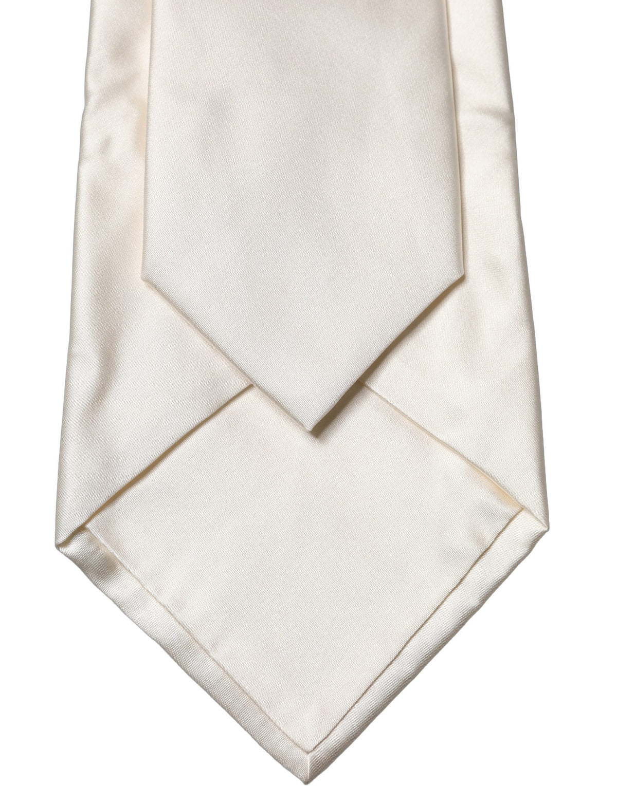 Off White Solid Silk Adjustable Women Tied Necktie Tie