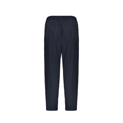 Blue Elastane Casual Pants