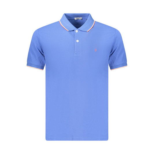 Blue Cotton Men's Polo Shirt