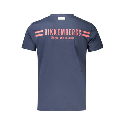 Blue Cotton Men's T-Shirt