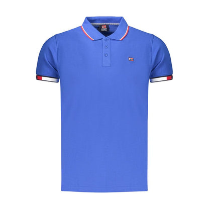 Blue Cotton Men's Polo Shirt